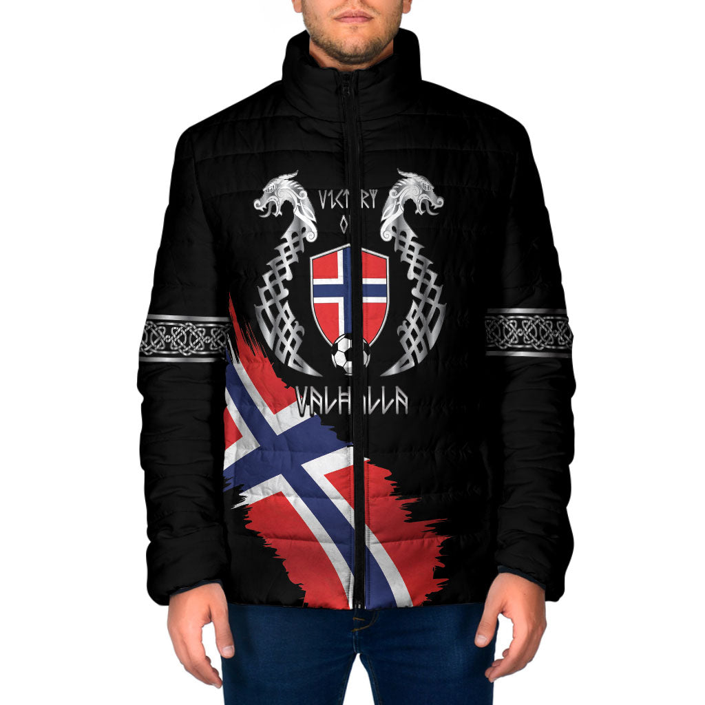 Victory or Valhalla Norway Football Personalized Padded Jacket Norge Football Supporter
