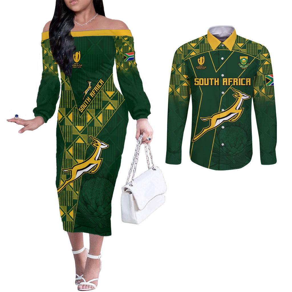 springboks-rugby-couples-matching-off-the-shoulder-long-sleeve-dress-and-long-sleeve-button-shirts-south-africa-go-champions-world-cup-2023