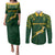 Springboks Rugby Couples Matching Puletasi Dress and Long Sleeve Button Shirts South Africa Go Champions World Cup 2023 LT9 - Wonder Print Shop