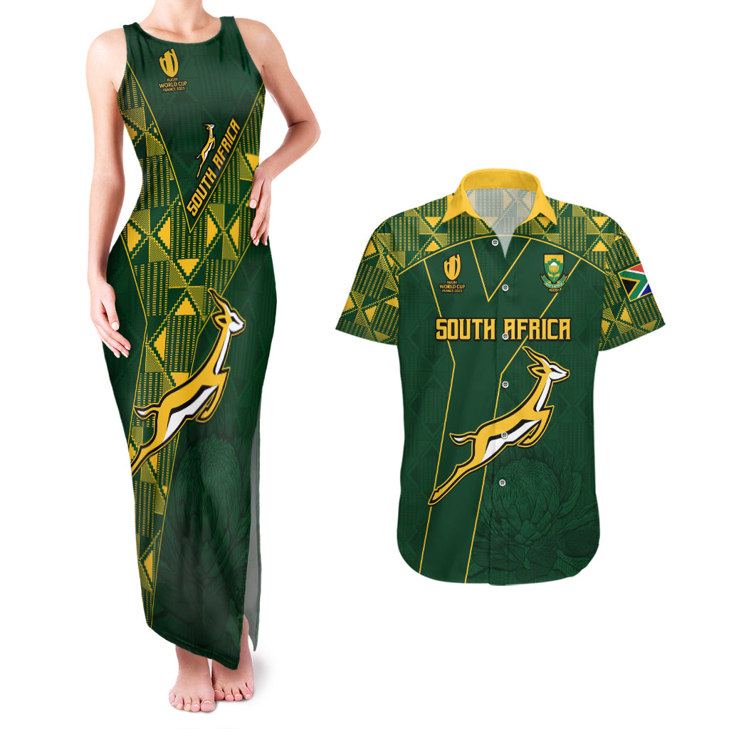 Springboks Rugby Couples Matching Tank Maxi Dress And Hawaiian Shirt South Africa Go Champions World Cup 2023 LT9 - Wonder Print Shop