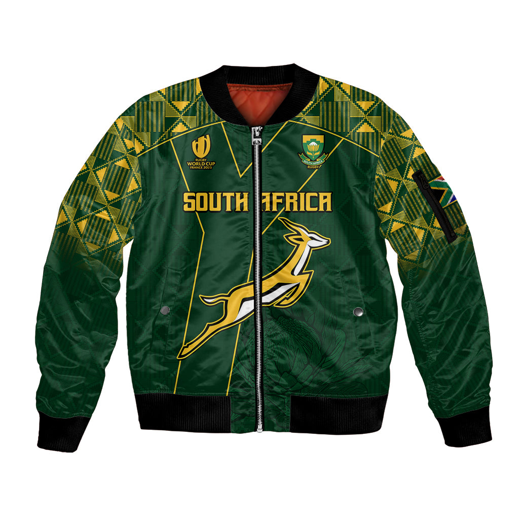 Springboks Rugby Sleeve Zip Bomber Jacket South Africa Go Champions World Cup 2023 - Wonder Print Shop