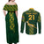 Custom Springboks Rugby Couples Matching Off Shoulder Maxi Dress and Long Sleeve Button Shirts South Africa Go Champions World Cup 2023 LT9 - Wonder Print Shop