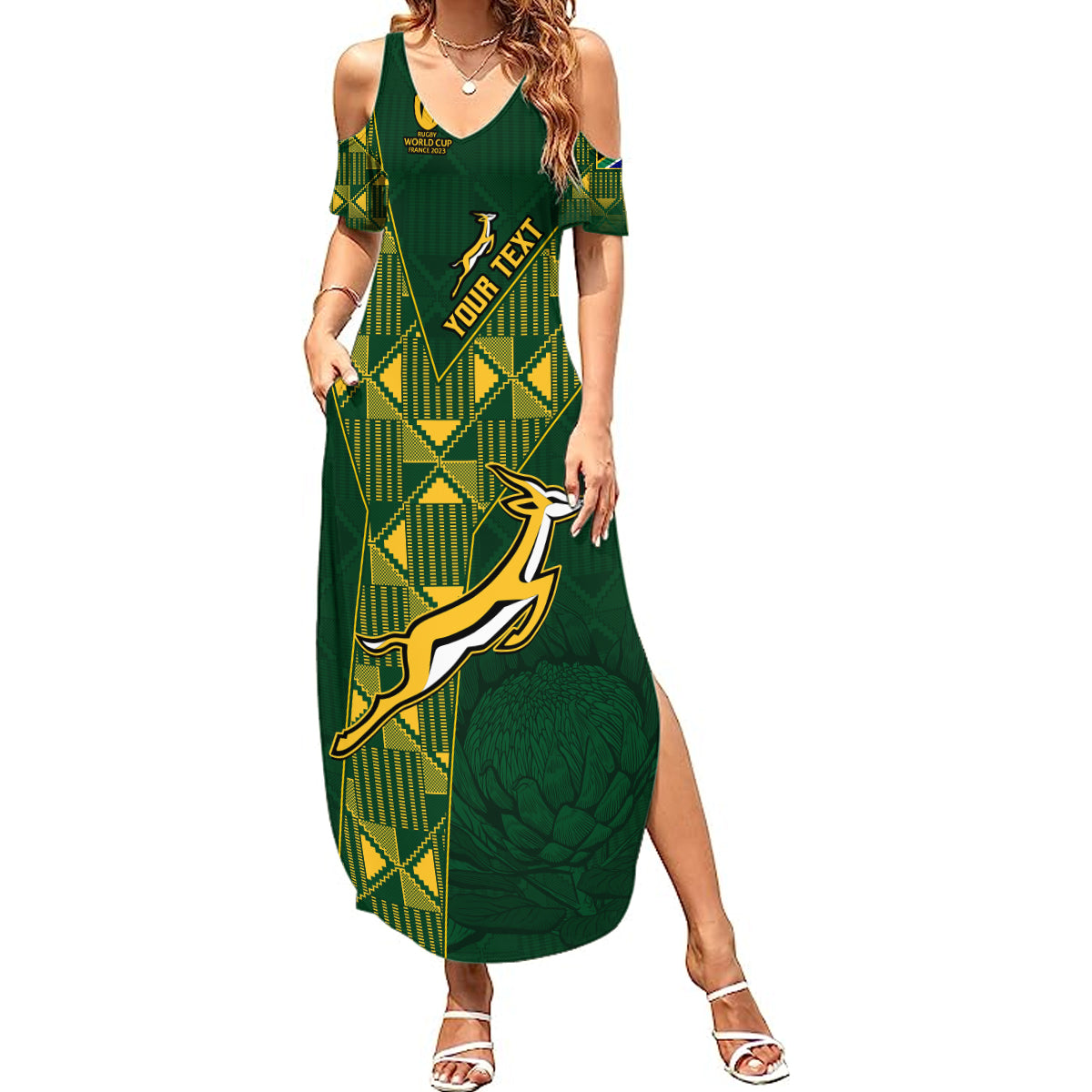 Custom Springboks Rugby Summer Maxi Dress South Africa Go Champions World Cup 2023 - Wonder Print Shop