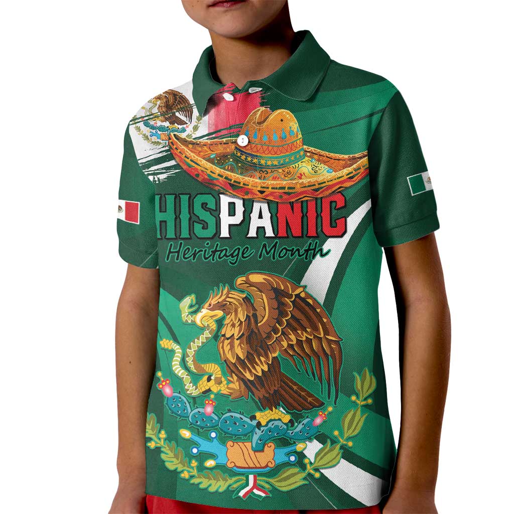 Mexico Hispanic Heritage Personalized Kid Polo Shirt With Aguila Mexicana