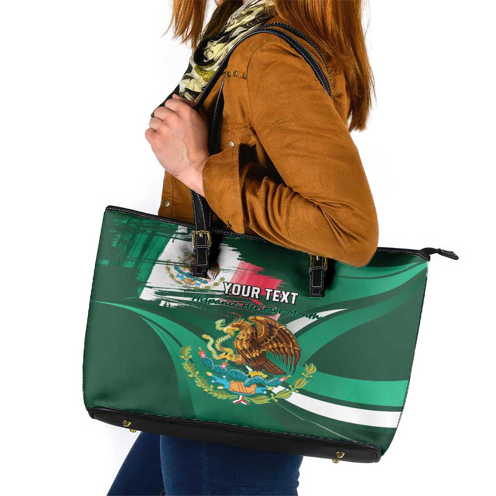 Mexico Hispanic Heritage Personalized Leather Tote Bag With Aguila Mexicana