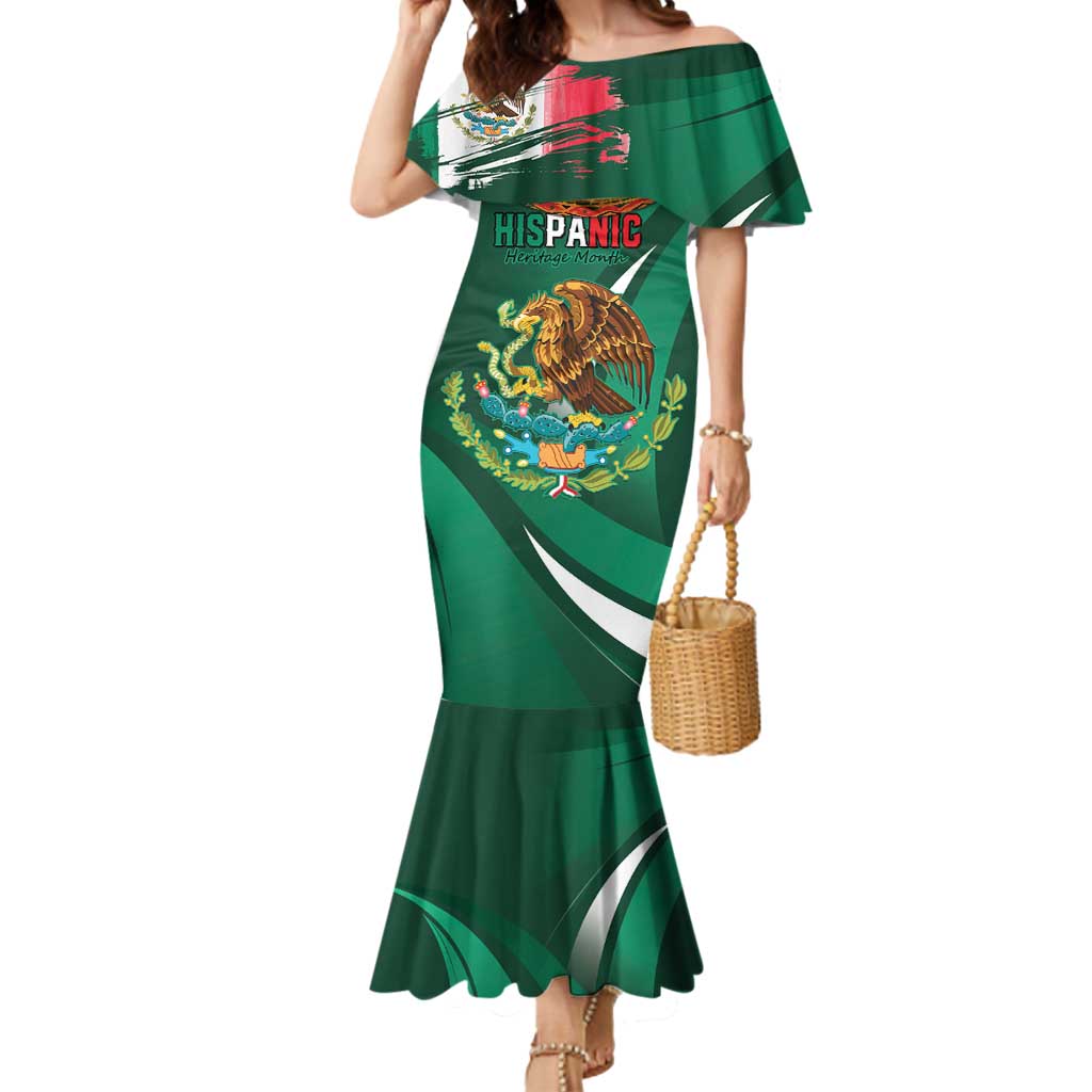 Mexico Hispanic Heritage Personalized Mermaid Dress With Aguila Mexicana