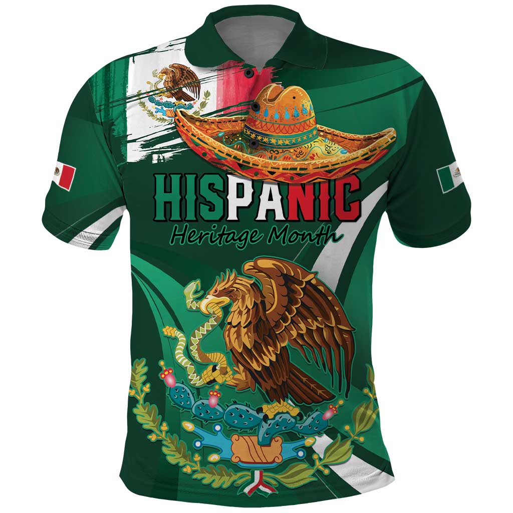 Mexico Hispanic Heritage Personalized Polo Shirt With Aguila Mexicana