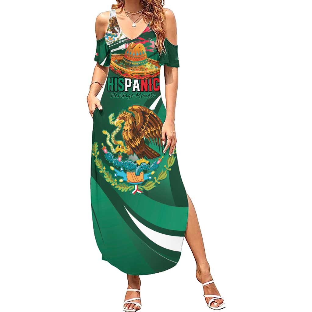 Mexico Hispanic Heritage Personalized Summer Maxi Dress With Aguila Mexicana