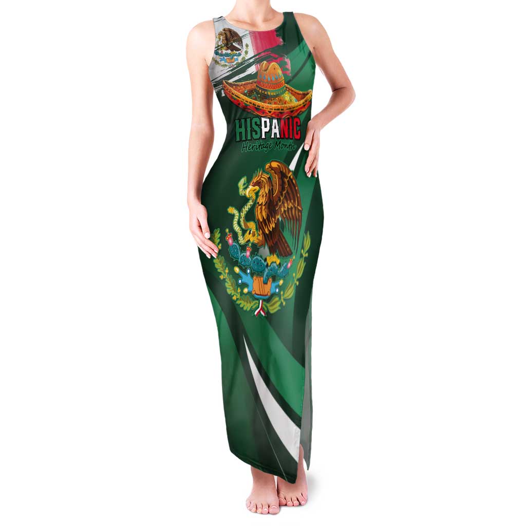 Mexico Hispanic Heritage Personalized Tank Maxi Dress With Aguila Mexicana