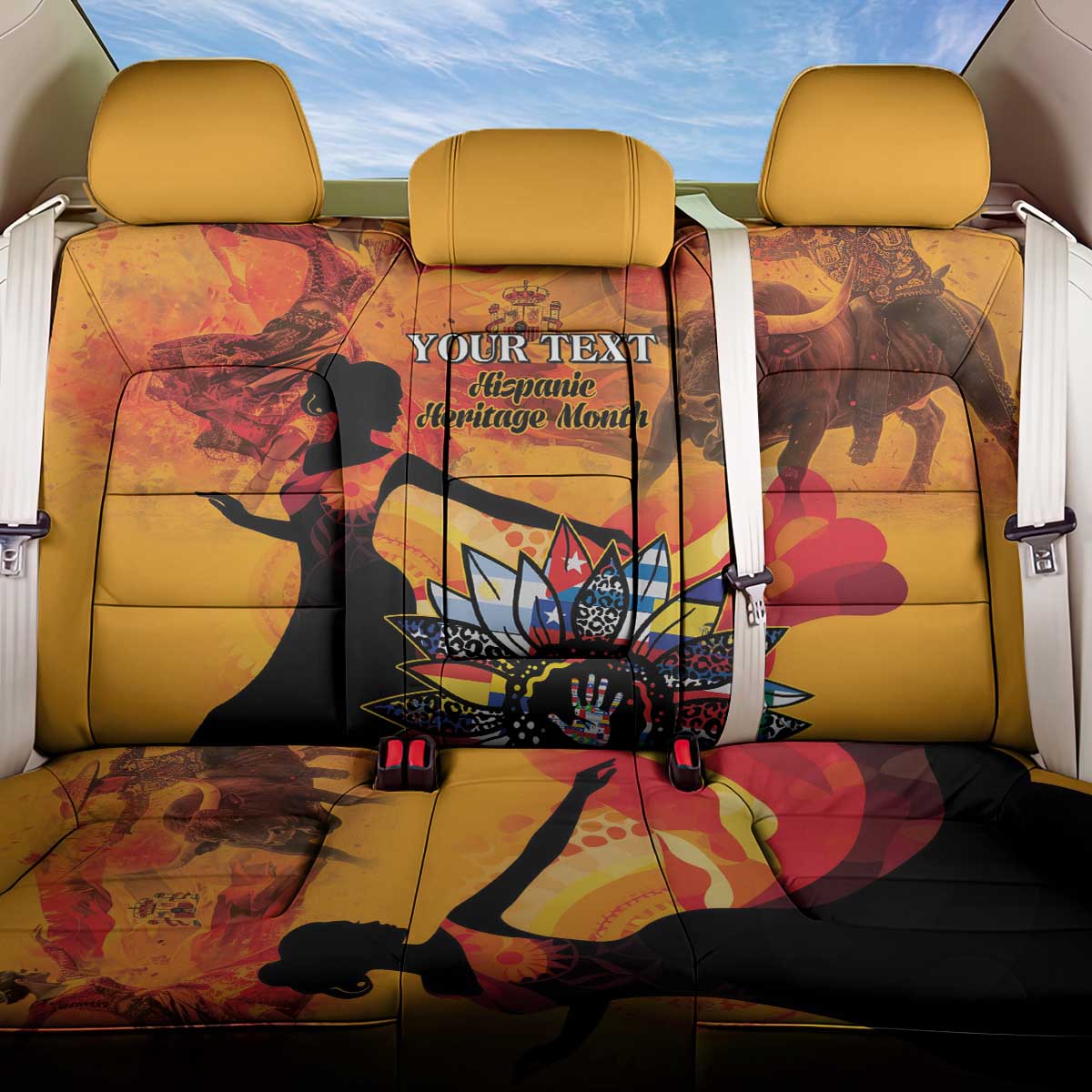 Spain Hispanic Heritage Personalized Back Car Seat Cover LT9 - Wonder Print Shop