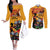 Spain Hispanic Heritage Personalized Couples Matching Off The Shoulder Long Sleeve Dress and Long Sleeve Button Shirt