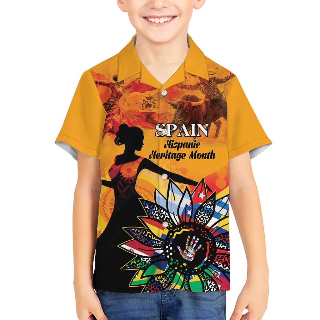 Spain Hispanic Heritage Personalized Kid Hawaiian Shirt - Wonder Print Shop