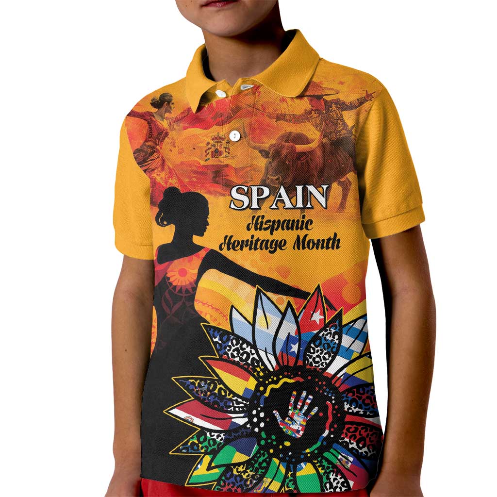 Spain Hispanic Heritage Personalized Kid Polo Shirt - Wonder Print Shop