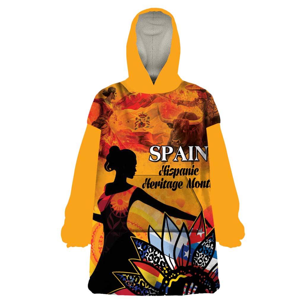 Spain Hispanic Heritage Personalized Wearable Blanket Hoodie - Wonder Print Shop