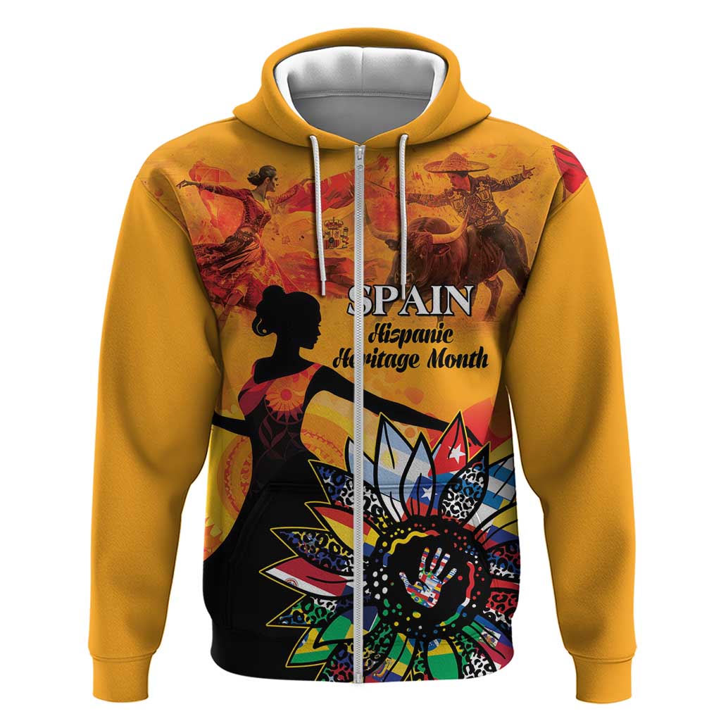 Spain Hispanic Heritage Personalized Zip Hoodie - Wonder Print Shop