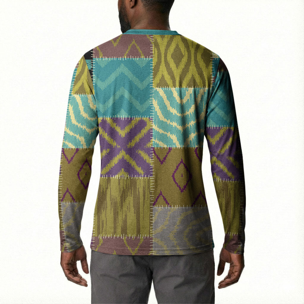 African American Quilt Inspired Button Sweatshirt Cultural Heritage Ethnic Quilt Pattern