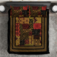 African American Quilt Inspired Bedding Set Earth Tone African Patchwork Motif