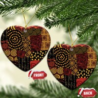 African American Quilt Inspired Ceramic Ornament Earth Tone African Patchwork Motif