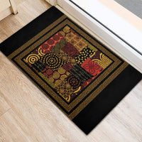 African American Quilt Inspired Rubber Doormat Earth Tone African Patchwork Motif