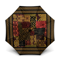 African American Quilt Inspired Umbrella Earth Tone African Patchwork Motif