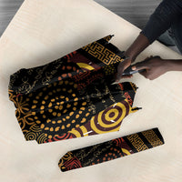 African American Quilt Inspired Umbrella Earth Tone African Patchwork Motif