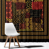 African American Quilt Inspired Window Curtain Earth Tone African Patchwork Motif