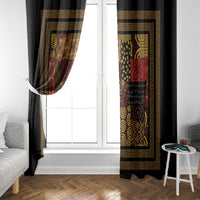 African American Quilt Inspired Window Curtain Earth Tone African Patchwork Motif