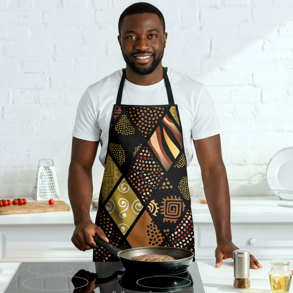 African American Quilt Inspired Apron Ethnic Bohemian Rhombus Patchwork