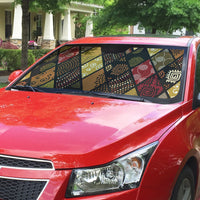 African American Quilt Inspired Auto Sun Shade Ethnic Bohemian Rhombus Patchwork