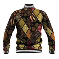 African American Quilt Inspired Baseball Jacket Ethnic Bohemian Rhombus Patchwork