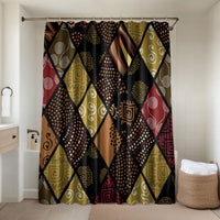 African American Quilt Inspired Bathroom Set Ethnic Bohemian Rhombus Patchwork