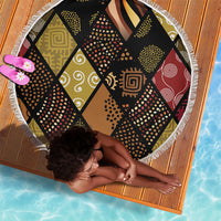 African American Quilt Inspired Beach Blanket Ethnic Bohemian Rhombus Patchwork