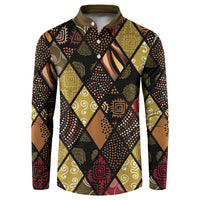 African American Quilt Inspired Button Sweatshirt Ethnic Bohemian Rhombus Patchwork