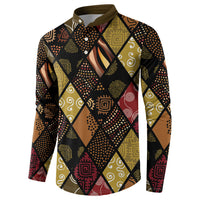 African American Quilt Inspired Button Sweatshirt Ethnic Bohemian Rhombus Patchwork