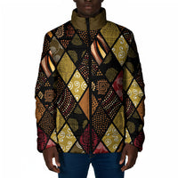 African American Quilt Inspired Padded Jacket Ethnic Bohemian Rhombus Patchwork