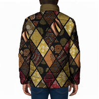 African American Quilt Inspired Padded Jacket Ethnic Bohemian Rhombus Patchwork