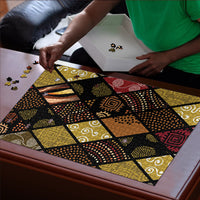 African American Quilt Inspired Puzzle Ethnic Bohemian Rhombus Patchwork