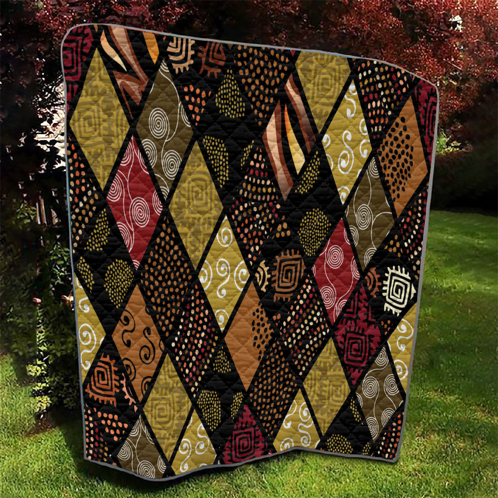 African American Quilt Inspired Quilt Ethnic Bohemian Rhombus Patchwork
