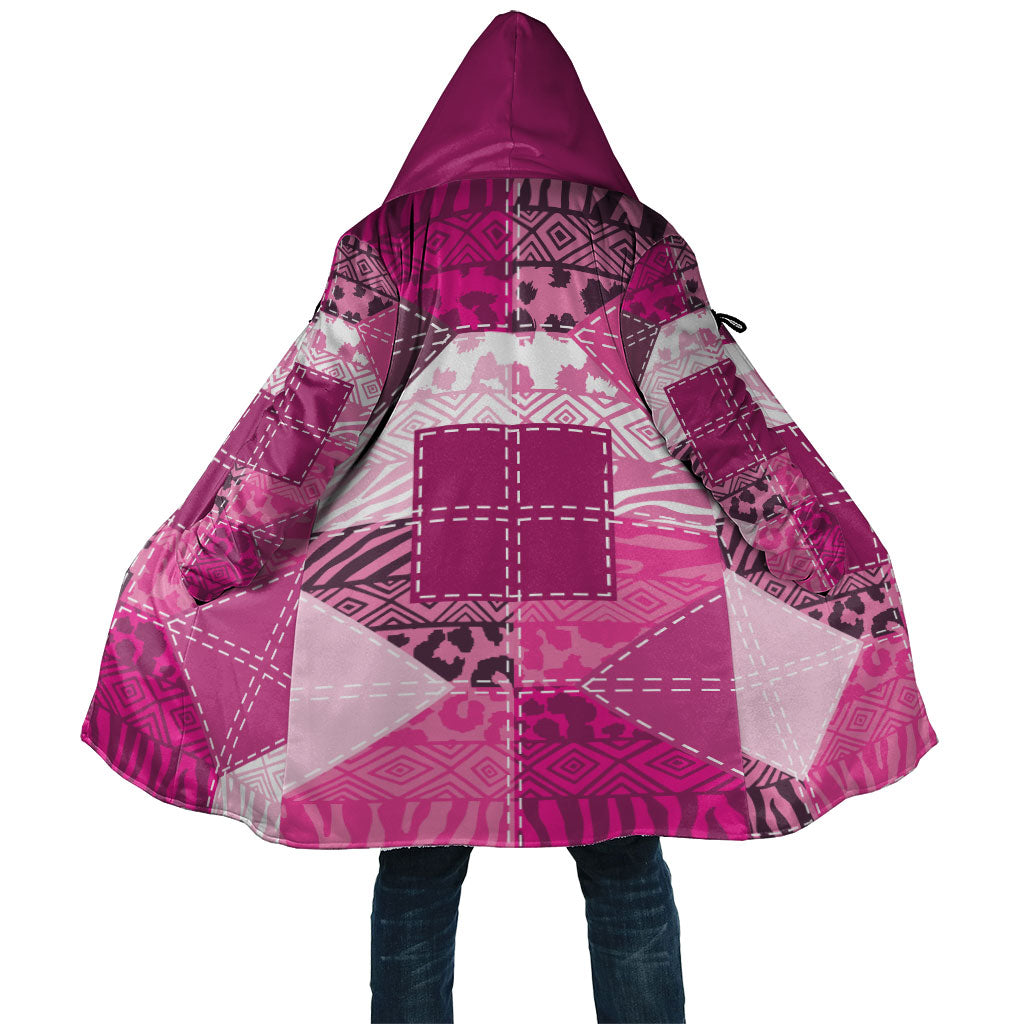 African American Quilt Inspired Cloak Wild Animal Skin African Pink Tribal Elements