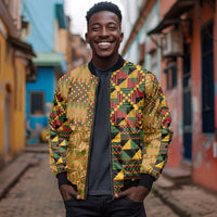 African American Quilt Kente Fusion Bomber Jacket Version 1