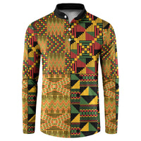 African American Quilt Kente Fusion Button Sweatshirt Version 1