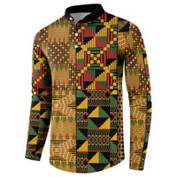 African American Quilt Kente Fusion Button Sweatshirt Version 1