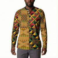 African American Quilt Kente Fusion Button Sweatshirt Version 1
