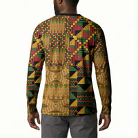 African American Quilt Kente Fusion Button Sweatshirt Version 1