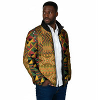 African American Quilt Kente Fusion Padded Jacket Version 1