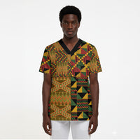 African American Quilt Kente Fusion Scrub Top Version 1