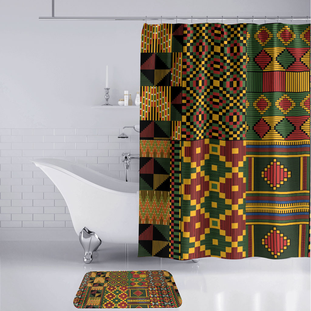 African American Quilt Kente Fusion Bathroom Set Version 2