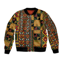 African American Quilt Kente Fusion Bomber Jacket Version 2