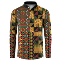 African American Quilt Kente Fusion Button Sweatshirt Version 2