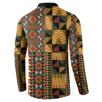 African American Quilt Kente Fusion Button Sweatshirt Version 2